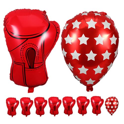Kisangel 10 Stück Teiliges Boxing Gloves Party Dekorationsset aus Aluminiumfolie Rote Boxhandschuh Sandsack-ballons Sportliches Geburtstags Wrestling-event Zubehör Einfache Montage Kisangel 10 Stück Teiliges Boxing Gloves Party Dekorationsset aus Aluminiumfolie Rote Boxhandschuh Sandsack-ballons Sportliches Geburtstags Wrestling-event Zubehör Einfache Montage von Kisangel