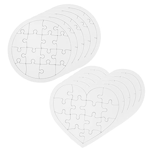 Kisangel 10 Stück Teiliges DIY Puzzle für Leere Puzzles zum Selbstgestalten mit Papiermaterialien für Kreative Bastelprojekte und Fördert die Fantasie und Feinmotorik von Kisangel