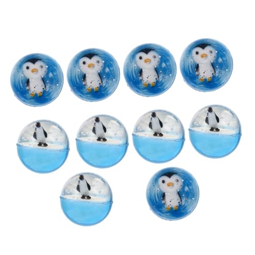 Kisangel 10 Stück Teiliges Elastische Kristall Hüpfbälle mit Pinguinmotiv Leichte Bouncy Balls für Hand Fuß Koordination Strapazierfähig Kindersicheres für Jungen und Mädchen von Kisangel