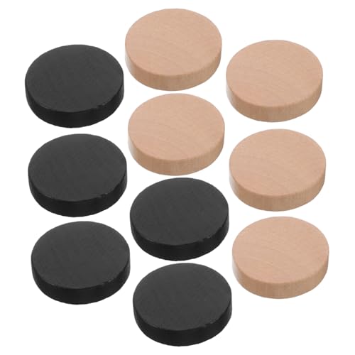 Kisangel 10 Stück Teiliges Fast Sling Puck Spiel Zubehör Große Holzspielsteine in Schwarz und Natur Schnelles Tischspiel für Familie Schule und Gesellige Runden Platzsparend und Einfach zu von Kisangel
