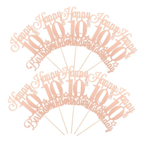 Kisangel 10 Stück Teiliges Glitzer Geburtstags Cake Topper Pinke Dessert Dekoration Einfache Anwendung Leicht und Kompakt für Kindergeburtstag und Jubiläumsparty Kisangel 10 Stück Teiliges Glitzer Geburtstags Cake Topper Pinke Dessert Dekoration Einfache Anwendung Leicht und Kompakt für Kindergeburtstag und Jubiläumsparty von Kisangel