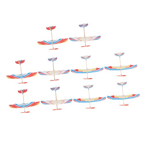 Kisangel 10 Stück Teiliges Gummiband Flugzeugmodell für Fördert Kreativität und Praktische Fähigkeiten Leicht und Tragbar für Geburtstagsgeschenke und Neujahr von Kisangel