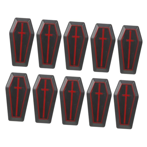 Kisangel 10 Stück Teiliges Halloween Miniatur Sarg aus Stabilem Kunststoff Realistische Grabkisten Deko Leichte Coffin Ornamente für Partydeko und Spaßige Halloween Streiche von Kisangel