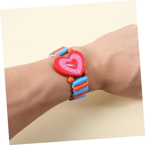 Kisangel 10 Stück Teiliges Holzspielzeug Bunte Armbanduhren mit Elastischem Band Umweltfreundliche Leichte und Kreative Kinderspielzeuge für Jungen und Mädchen zum Schulanfang von Kisangel
