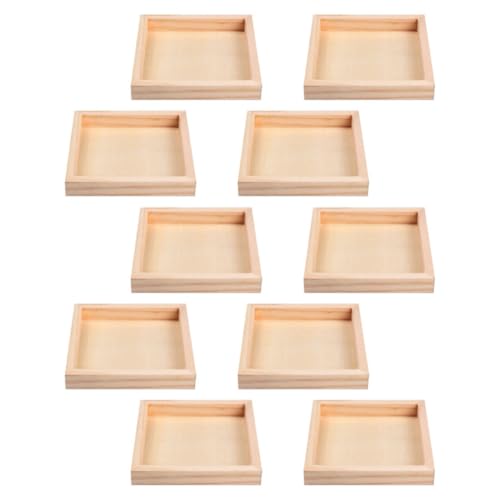 Kisangel 10 Stück Teiliges Holztablett Stabiles Puzzle Aufbewahrungsbrett Praktischer Spielzeughalter Organizerfreundlich zur Sicheren Lagerung von Bausteinen und Puzzleteilen von Kisangel