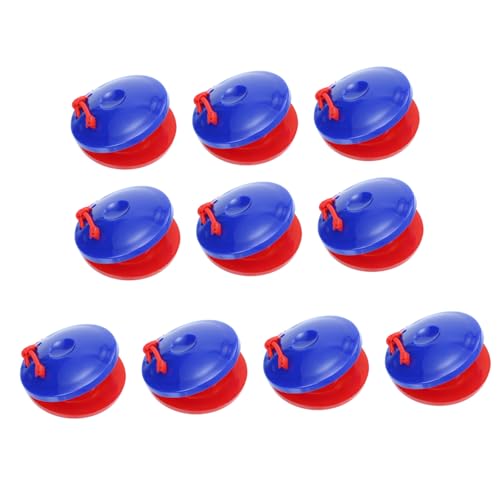 Kisangel 10 Stück Teiliges Kastagnetten Musikinstrument Percussion Lernspielzeug Leichtes Hand trommelspielzeug Fördert Rhythmusgefühl und Koordination für Musikalische Früherziehung von Kisangel