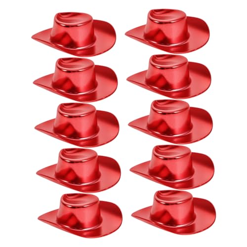 Kisangel 10 Stück Teiliges Mini Cowgirl Hut Winzige Puppenhüte Stilvolle DIY Dekoration Robust und Wiederverwendbar für Cosplay und Puppenfotografie von Kisangel