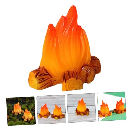 Kisangel 10 Stück Teiliges Mini Modellset aus Resin Dekoratives Künstliches Feuer für Puppenhaus Micro Landschaft Weihnachtsdeko und DIY Basteln Robust und Detailreich für Vielseitige von Kisangel
