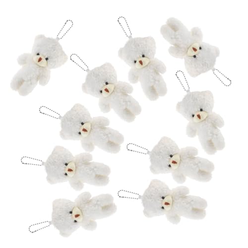 Kisangel 10 Stück Teiliges Mini Plüsch Bären Tragbare Verschleißfeste Kuscheltier Figuren aus Weichem Plüsch Detailreiche Kleine Bärenpuppen als Schlüsselanhänger Taschen Bastelaccessoires von Kisangel