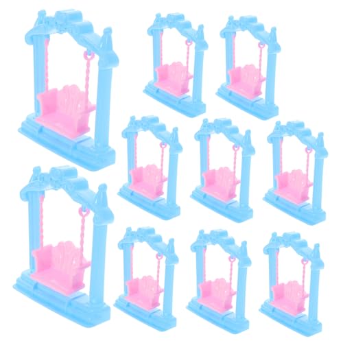 Kisangel 10 Stück Teiliges Miniatur Puppenhaus Schaukel Set Prinzessin Design Mini Schaukel für Puppenhaus Mädchen Zubehör von Kisangel