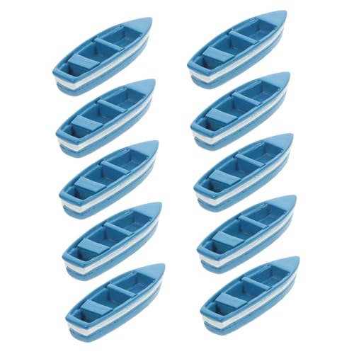 Kisangel 10 Stück Teiliges Resin Yacht Modell Miniatur Ruderboot Segelboot Realistisch für Sandkastendekoration Mikrolandschaften Sammlerstück Kreative Spielszene Gestaltung von Kisangel