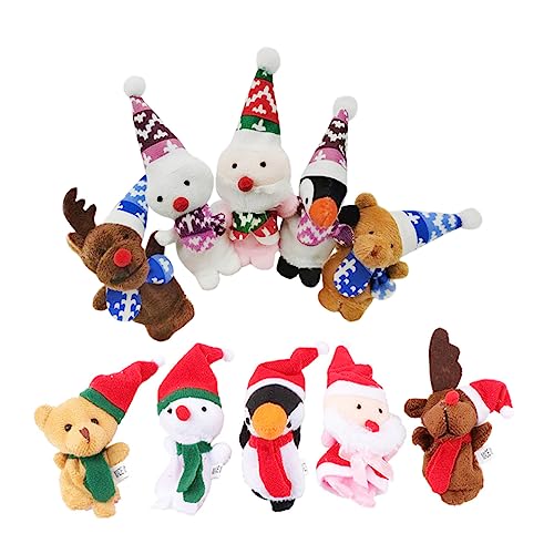 Kisangel 10 Stück Teiliges Weihnachts Fingerpuppen aus Weichem Material Tragbar und Bunt Kindgerechte Handpuppen für Kreatives Geschichtenerzählen und Frühkindliches Lernen als und von Kisangel