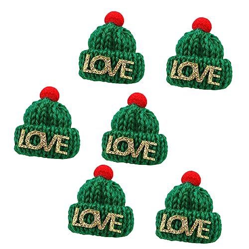 Kisangel 10 Stück Teiliges Weihnachtsstrick Fingerhüte Miniatur Fingerpuppen DIY Bastelspielzeug für Kreative Kleine Mützen für Puppen und Festtagsdekoration von Kisangel