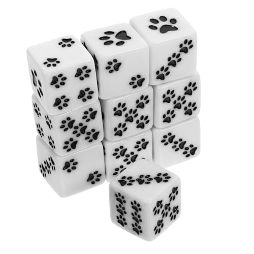 Kisangel 10 Stück Würfelspiel Katzenpfotenwürfel Für Spielzahlenwürfel Spielwürfel Für Würfelgröße Tierpartywürfelzähler Große Würfel Mit Zahlen Cartoonwürfel Weiches Weißharz von Kisangel