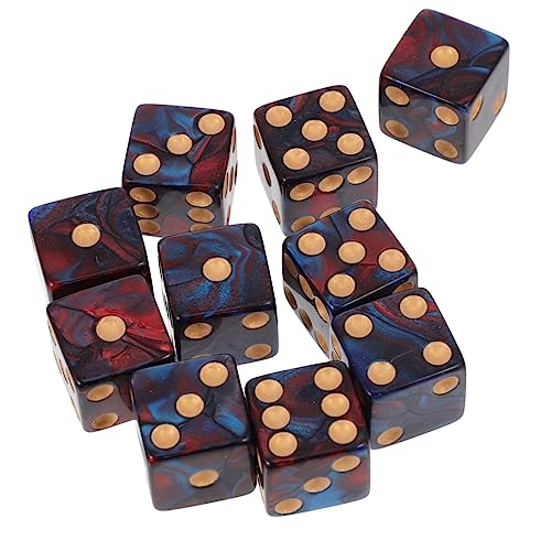 Kisangel 10 Stück Zweifarbige Rolling dice Party Games partyspiel Party Spiele spielewürfel Massenwürfel ungewöhnliche Brettspiele Standard-Spielwürfel Acryl Blue von Kisangel