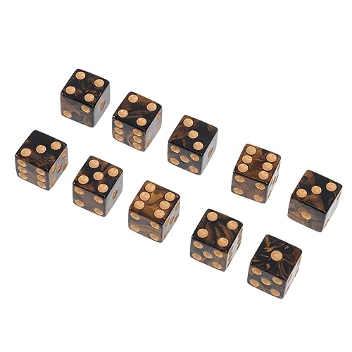 Kisangel 10 Stück familienspiele Familien Spiele Party Game spielzeuge bang The dice Game Stilvolles spielwaren draußen Forderung einseitig sechs Punkt groß Acryl Black von Kisangel