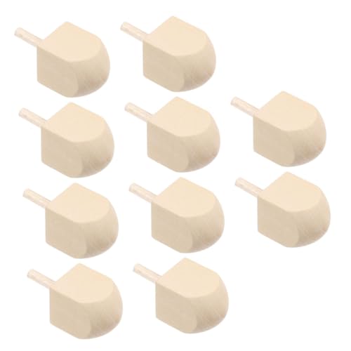 Kisangel 10 Stück hölzerner Kreisel kinderspielzeug Dreidel DIY Hanukkah Hanukkah Bastelset unbemalt Chanukka-Dekorationen Dreidel für Holz Lotusbaum Khaki von Kisangel