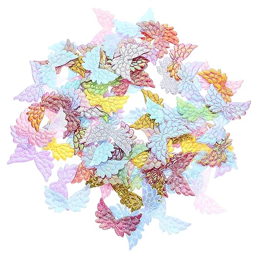 Kisangel 100 Stück Ab Glitzer Mini Engel Flügel Aufnäher Diy Kostüm Dekorative Kopfbedeckung Sockendekor Handwerkszubehör für Kleidung Taschen Schuhe Bastelprojekte von Kisangel