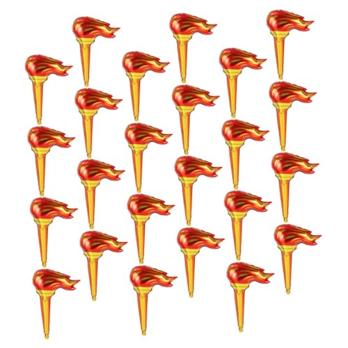 Kisangel 100 Stück Aufblasbare Fackel Fun Torch für Inflatable Flame Cheering Balloons für Mittelalterliche Luau Partys und Sportveranstaltungen Requisiten für Wettbewerbe von Kisangel