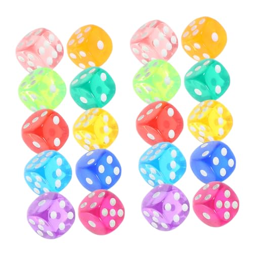 Kisangel 100 Stück Brettparty Abgerundete Requisiten Lerntisch Zubehör Würfel Acryl Für Ecken Lustige Würfel Sechs Spielsachen Spiel Multi Favor Standard Mathematik Kubisch Seitig von Kisangel