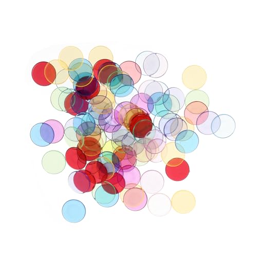 Kisangel 100 Stück Bunte Bingo Chips Transparente Spielmarker für Bingo Spiele für Partys und Unterhaltung Vielseitig Einsetzbar und Kreativ Gestaltet Zufällige Farbe von Kisangel
