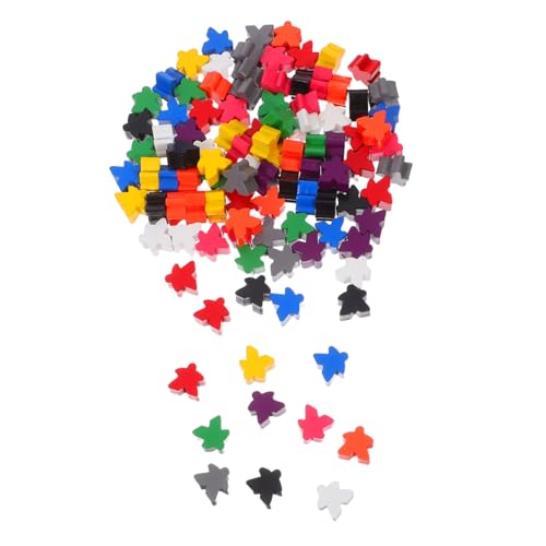 Kisangel 100 Stück Farbige hölzerne Schachstücke Brettspielzahlen zählen Mini -Leute Figuren hölzerne meeples Tokens Sortieren von Spiel Token Spiel für die Sortierung Minifiguren von Kisangel