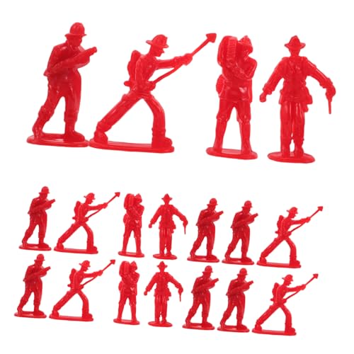Kisangel 100 Stück Feuerwehrmann-Ornamente Feuerwehr Kuchen Topper Feuerwehrmann-sammelfiguren Feuerwehrmann-actionfiguren Feuerwehrmann-puppenfiguren Feuerwehrmodell Rot Plastik von Kisangel