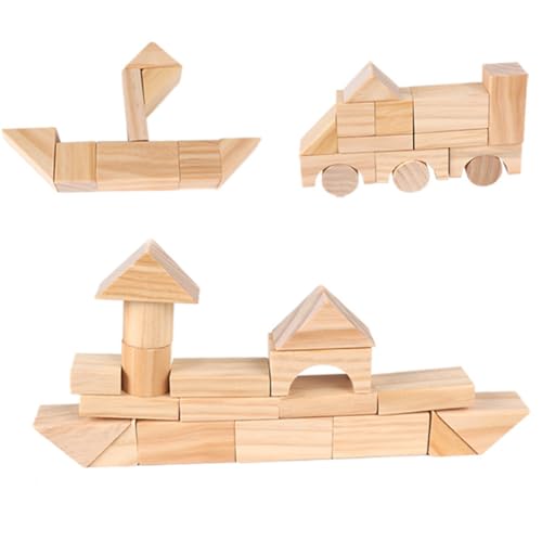 Kisangel 100 Stück Holzbausteine Set für Teiliges Natürliches Holz Bauspielzeug Pädagogische Spielzeugwürfel für Kreative und Motorische Fähigkeiten für Drinnen und Draußen Kisangel 100 Stück Holzbausteine Set für Teiliges Natürliches Holz Bauspielzeug Pädagogische Spielzeugwürfel für Kreative und Motorische Fähigkeiten für Drinnen und Draußen von Kisangel