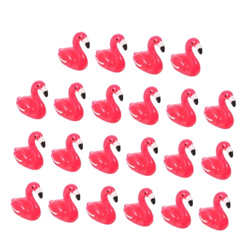 Kisangel 100 Stück Kleine Flamingo Statuen für DIY Deko Langlebige Mini Tierfiguren als Flamingo Cake Toppers und Tropische Party Accessoires von Kisangel