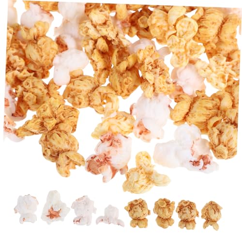 Kisangel 100 Stück Künstliche Popcorn Dekoration Popcorn Charms aus Hochwertigem Harz Lebendige Farben für Kreative Bastelprojekte Party und Heimdekoration von Kisangel