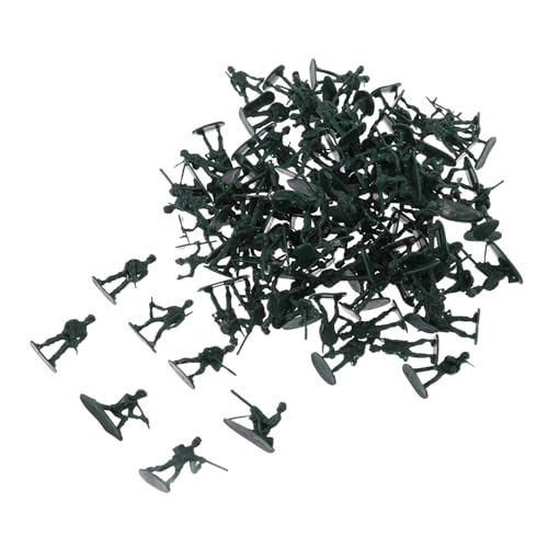 Kisangel 100 Stück Mini Soldaten Modell Mikrofiguren Soldaten Actionfiguren Sandtisch Miniatur Soldat Sandtisch Soldatenfigur Mini Figuren Soldatenmodelle Olivgrüner Kunststoff von Kisangel