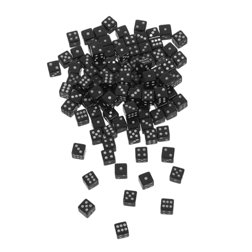 Kisangel 100 Stück Mini Würfel Schwarz aus Robustem Kunststoff Kleine Spielwürfel für Brettspiele Mathe-Lernen und Partyspiele Stilvoll Langlebig und Präzise Markiert von Kisangel