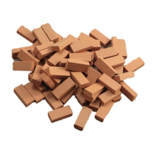 Kisangel 100 Stück Miniatur Ziegelsteine Realistische Sandtisch Dekoration für DIY Landschaften Puppenhäuser und Kreative Bastelprojekte von Kisangel