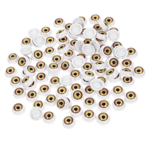 Kisangel 100 Stück Puppen -augapfelzubehör Augen Tragen Mini Puppen Realistisch Halloween-Augen-Requisiten Bastelmaterial Selber Machen Puppenaugäpfel Zum Basteln Googley Augen Gelb Plastik von Kisangel