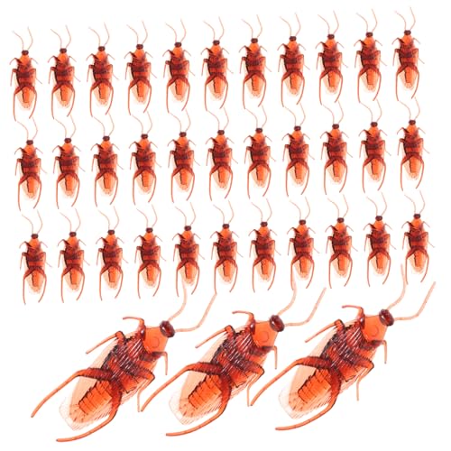 Kisangel 100 Stück Realistische Kakerlaken Kunststoff Gruselige Party Streich Dekoration Lebensnahe Insekten Nachbildung für Halloween und Überraschungsspiele von Kisangel