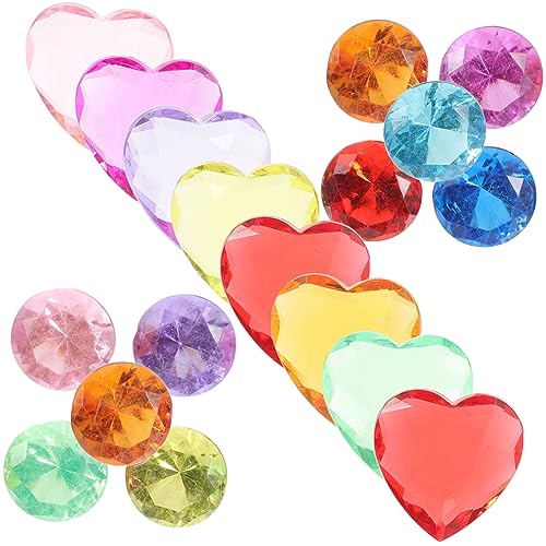 Kisangel 100 Stück Schmuckstücke für Piraten-Juwelen Bausatz Herz Diamanten Fee bastelsets für DIY liefert Diamantdekorationen für Partys DIY - Acryl von Kisangel