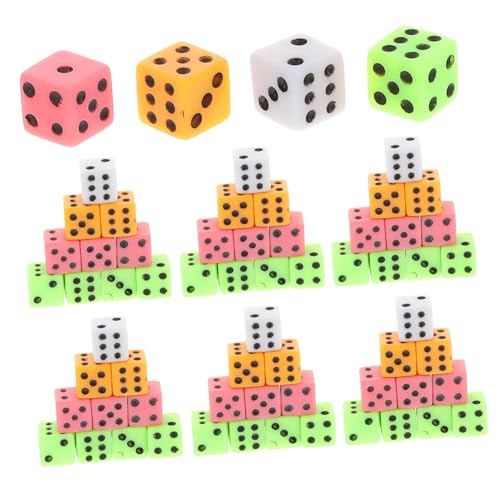 Kisangel 100 Stück Set Farbige Würfel Kleine Würfel Taschenwürfel Miniaturwürfel Miniwürfel Winzige Würfel Bunte Würfel Acryl von Kisangel