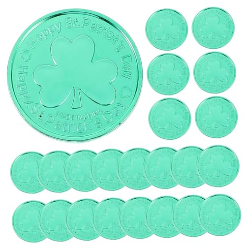 Kisangel 100 Stück Shamrock Glücksmünzen aus Kunststoff für Patrick's Day Partydekorationen Kleeblatt Münzspielzeug für Tischdeko und Kisangel 100 Stück Shamrock Glücksmünzen aus Kunststoff für Patrick's Day Partydekorationen Kleeblatt Münzspielzeug für Tischdeko und von Kisangel