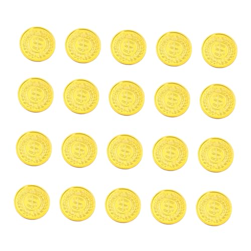 Kisangel 100 Stück Simulierte Goldmünzen Mini Für Schatz Klein Geld Piraten-goldmünzen Mit Goldmünzen Golden von Kisangel