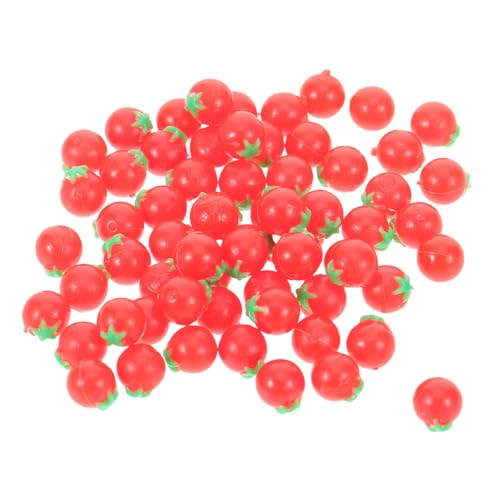 Kisangel 100 Stück Simulierte Tomaten Puppenhaus Winzige Tomaten Requisiten Simulierte Lebensmittel Ornamente Mini Kirschtomaten Figuren Gefälschte Miniaturfrüchte Mini Gefälschte von Kisangel