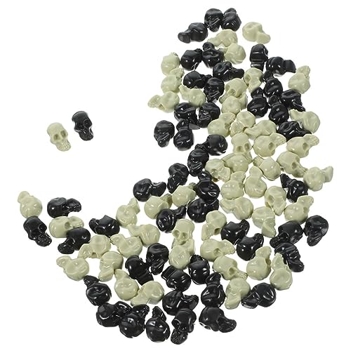 Kisangel 100 Stück Teiliges Mini Kunststoff Schädel Kopf Halloween Dekoration Lebensecht Gruselig Kleine Figuren für Party Tischdeko DIY Zubehör Schwarz und Naturfarben Kisangel 100 Stück Teiliges Mini Kunststoff Schädel Kopf Halloween Dekoration Lebensecht Gruselig Kleine Figuren für Party Tischdeko DIY Zubehör Schwarz und Naturfarben von Kisangel