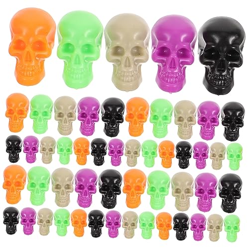 Kisangel 100 Stück Teiliges Mini Schädel Halloween Deko Realistische Kleine Schädel mit Hohlen Augen DIY Festival Skelett Köpfe für Gruselige Party und Karnevalszubehör von Kisangel