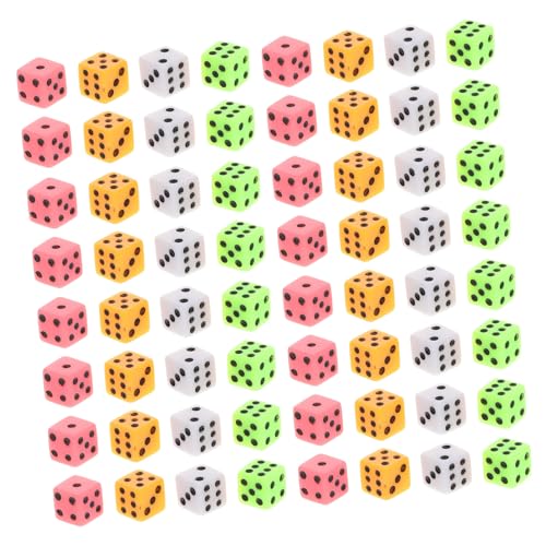 Kisangel 100 Stück Teiliges Set Bunte Mini würfel Kleine Sechsseitige Kunststoffwürfel mit Eckigen Kanten Vielseitig für Brettspiele Partyspiele und Lernaktivitäten Tragbar und Leicht für von Kisangel