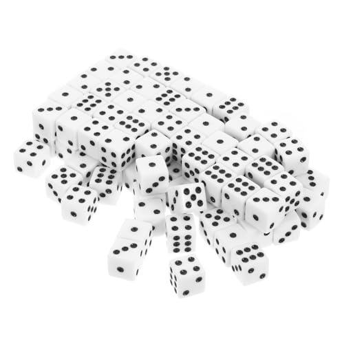 Kisangel 100 Stück Würfelspiel Partygeschenk Würfel Würfel-Layouts mehrseitige Würfel Partyzubehör Spielzeugwürfel Unterhaltungswürfel Spiel Würfel Acryl Weiß von Kisangel