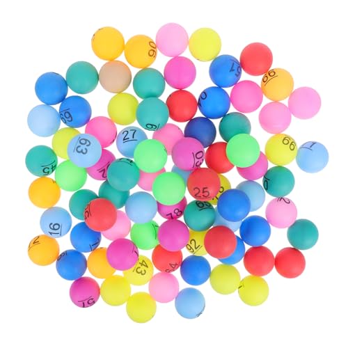 Kisangel 100 Stück nummerierte Bälle: farbige 1–100 nummerierte Tombola-Bälle – 4 cm kleine Kunststoffkugeln für Lotterie-Bingo-Spiele, Party-Dekorationen und Familienunterhaltung von Kisangel