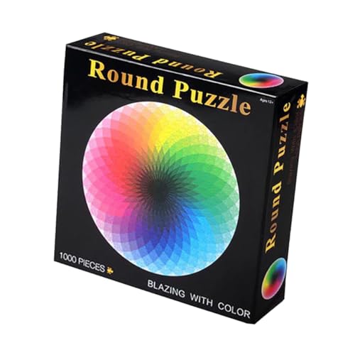 Kisangel 1000 Stück Teile Rundpuzzle Farbenfrohes Puzzle für und Lehrreiches Puzzle für Entspannende Freizeitaktivitäten Perfektes zu Weihnachten von Kisangel