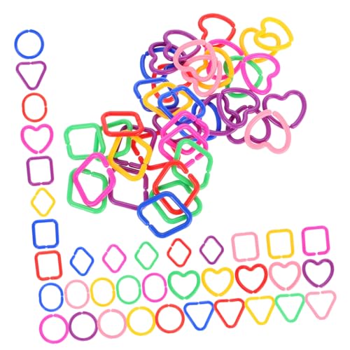 Kisangel 100 Stück Kunststoff Kettenspielzeug für Geometrische Spielringe für Kreative Früherziehung und Sensorische Entwicklung für Kinderwagen und Autositz Kisangel 100 Stück Kunststoff Kettenspielzeug für Geometrische Spielringe für Kreative Früherziehung und Sensorische Entwicklung für Kinderwagen und Autositz von Kisangel