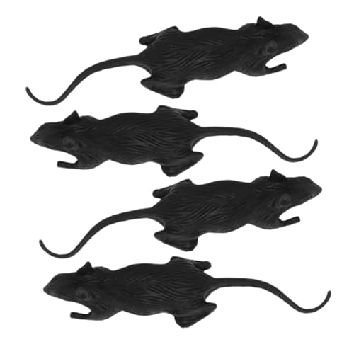 Kisangel 100Stücke Halloween Spaßartikel Täuschend Echte Ratten Für Streiche Und Dekoration Zubehör Für Halloween Partys Und Aprilscherze Lose Verpackt Schwarz von Kisangel