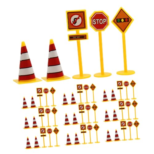 Kisangel 10Sätze Teiliges Set Kinderstraßenschilder Verkehrszeichen Für Kreatives Und Lernen Für Jungen Und Fördert Interaktion Und Im Straßenverkehr von Kisangel