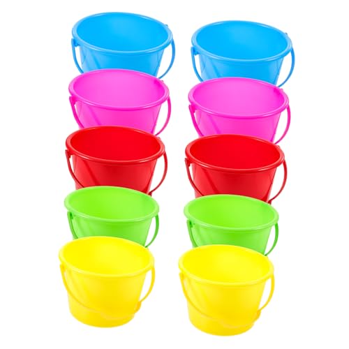 Kisangel 10Stücke Angelkübel für Kindergarten Eimerspielzeug für Strand und Garten für Wasserspaß und Sandburgen Zufällige Farben Kisangel 10Stücke Angelkübel für Kindergarten Eimerspielzeug für Strand und Garten für Wasserspaß und Sandburgen Zufällige Farben von Kisangel